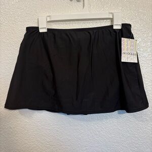 24th & Ocean Black Swim Skirt Bottom Women Medium High Waisted Tummy Control
